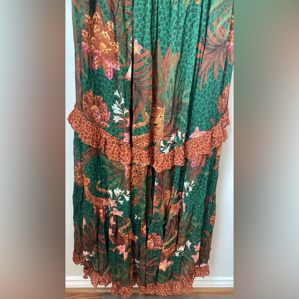 FARM Rio Mix Wild Leopards Green Maxi Dress Size XS - Picture 6 of 9